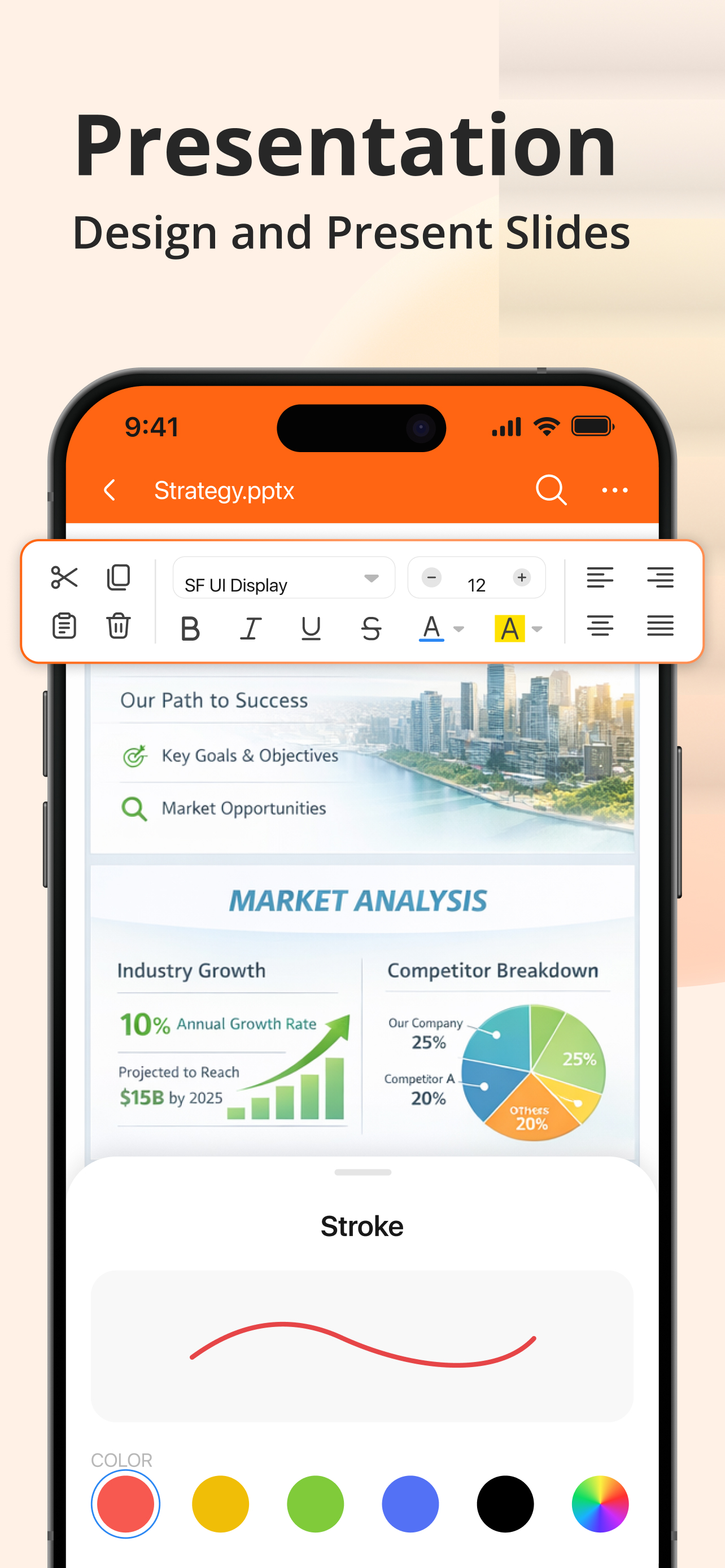 Presentation editor preview